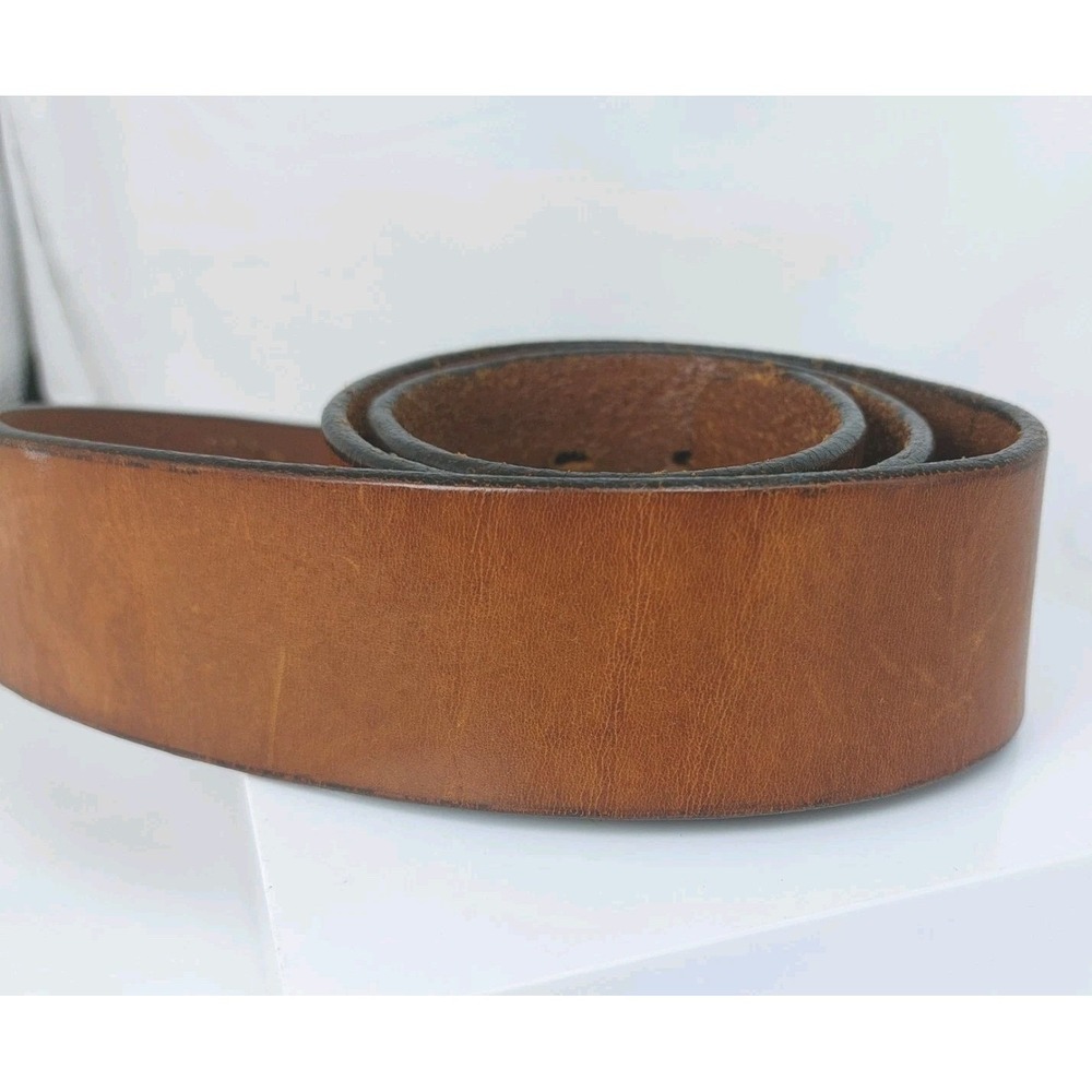 Gap Genuine Cow Leather Belt Mens Size 34x1.75" Brown Brass Buckle USA - Picture 3 of 5